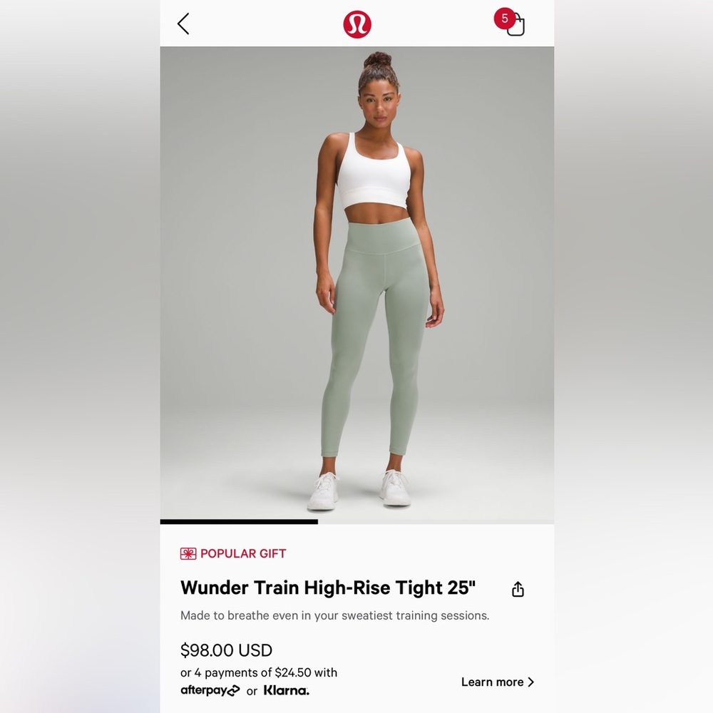 NWT Lululemon Wunder Train HR Tight 25”